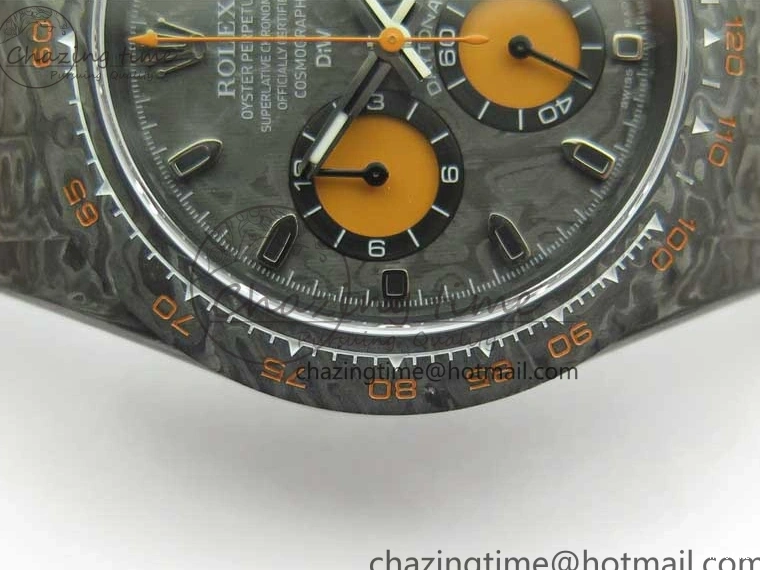 MiroTime 0321 Daytona DIW Carbon Noob 1:1 Best Edition Black Orange Dial on Orange Nylon Strap SA TopPick 2586